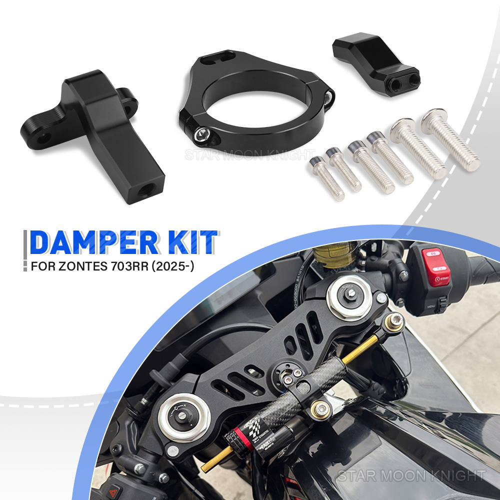 Steering Damper Stabilizer Kit Cnc - ขายึดโช้คกันสะบัดมอเตอร์ไซค์สำหรับ ZONTES 703RR 703 RR 2025