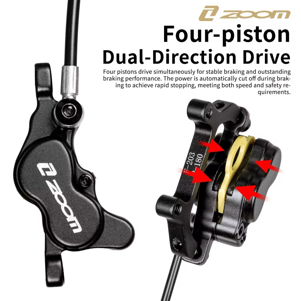 ชุดเบรกดิสก์ไฮดรอลิกแบบ 4 ลูกส - Zoom Hydraulic Brake 4 Piston E-Scooter บทวิจารณ์และราคา